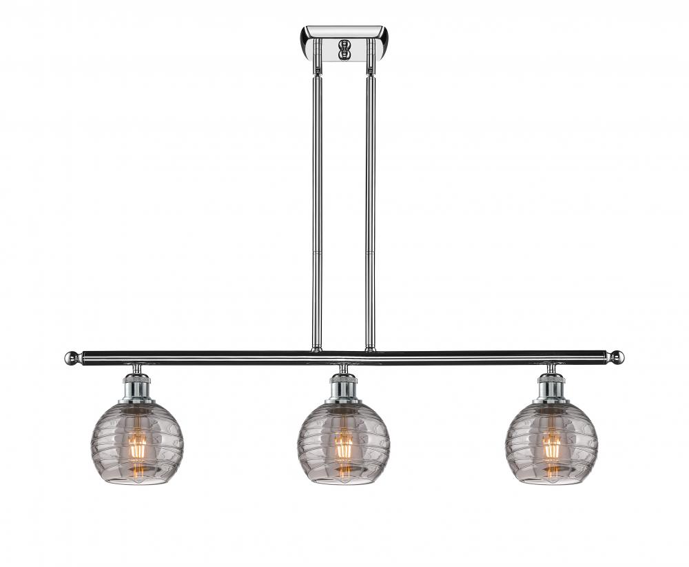 Athens Deco Swirl - 3 Light - 36 inch - Polished Chrome - Stem hung - Island Light