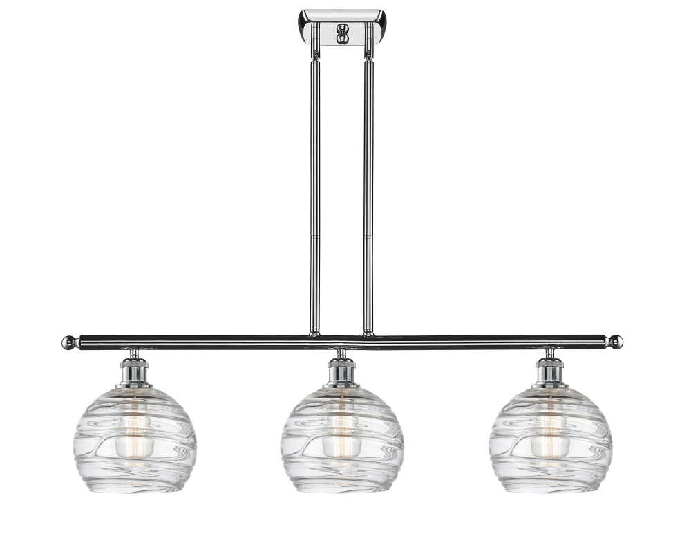 Athens Deco Swirl - 3 Light - 36 inch - Polished Chrome - Stem Hung - Island Light