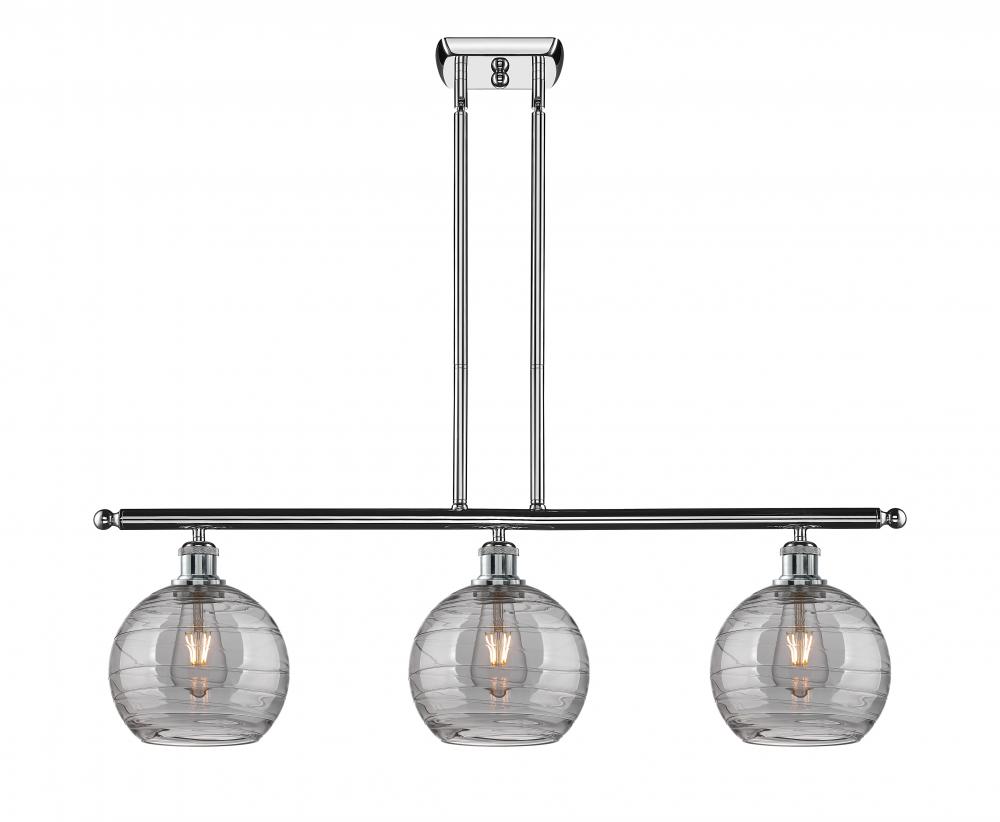 Athens Deco Swirl - 3 Light - 36 inch - Polished Chrome - Stem hung - Island Light