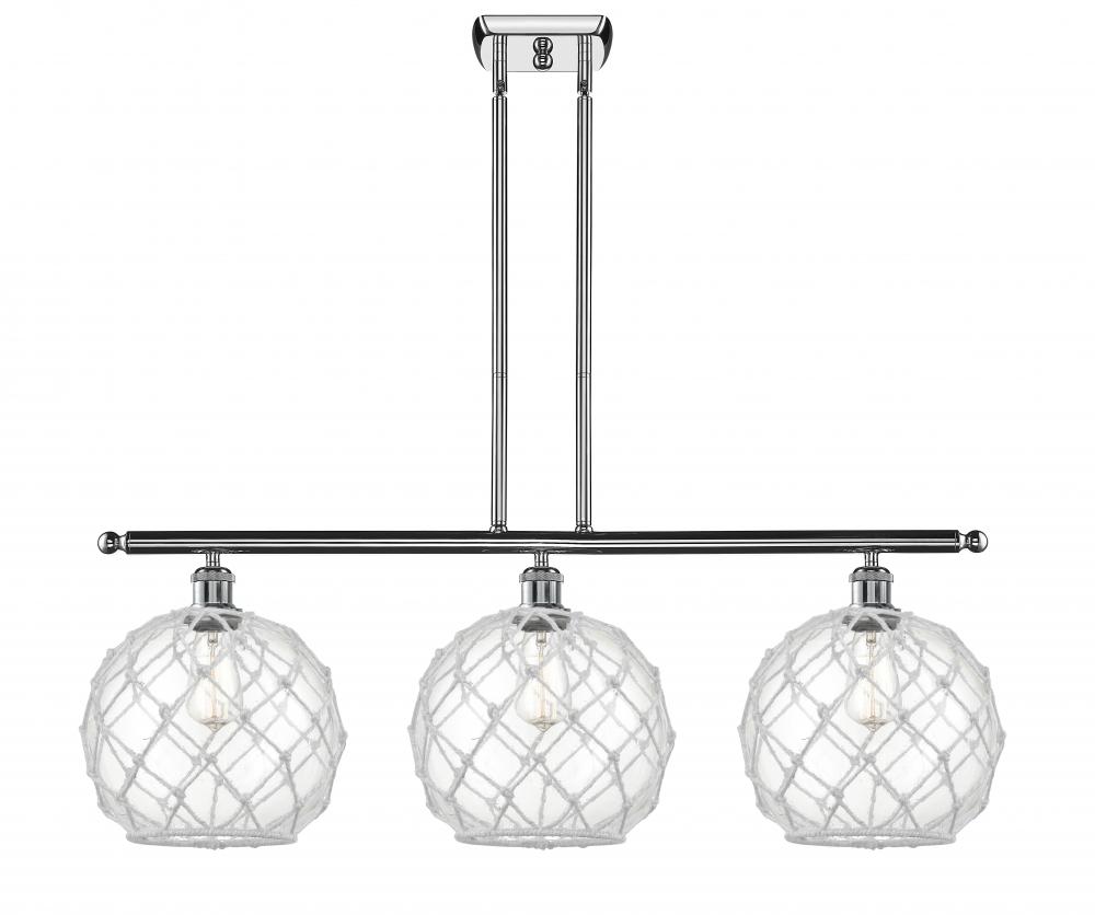 Farmhouse Rope - 3 Light - 37 inch - Polished Chrome - Stem hung - Island Light