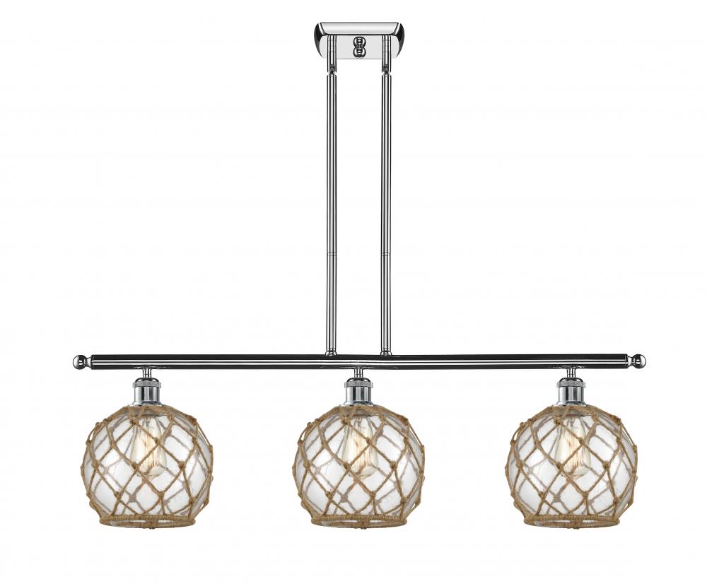 Farmhouse Rope - 3 Light - 36 inch - Polished Chrome - Stem hung - Island Light