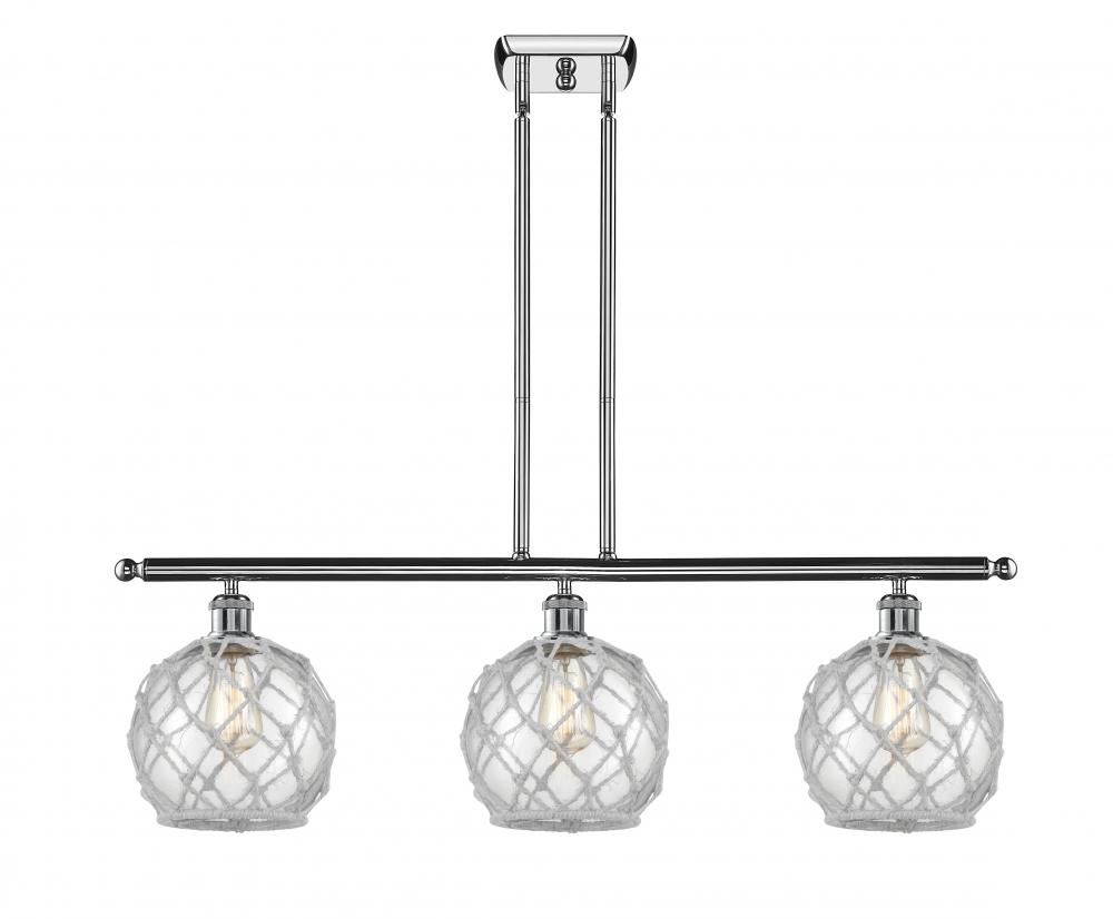 Farmhouse Rope - 3 Light - 36 inch - Polished Chrome - Stem hung - Island Light
