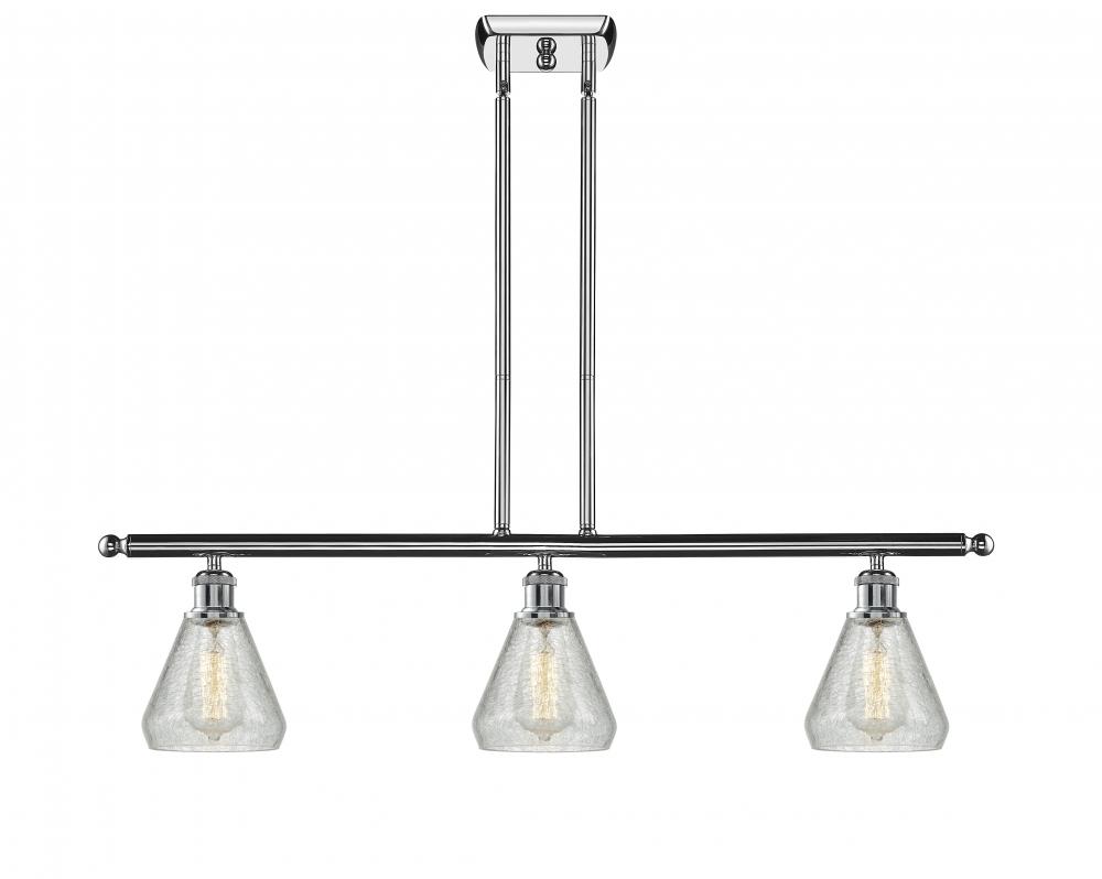 Conesus - 3 Light - 36 inch - Polished Chrome - Stem hung - Island Light