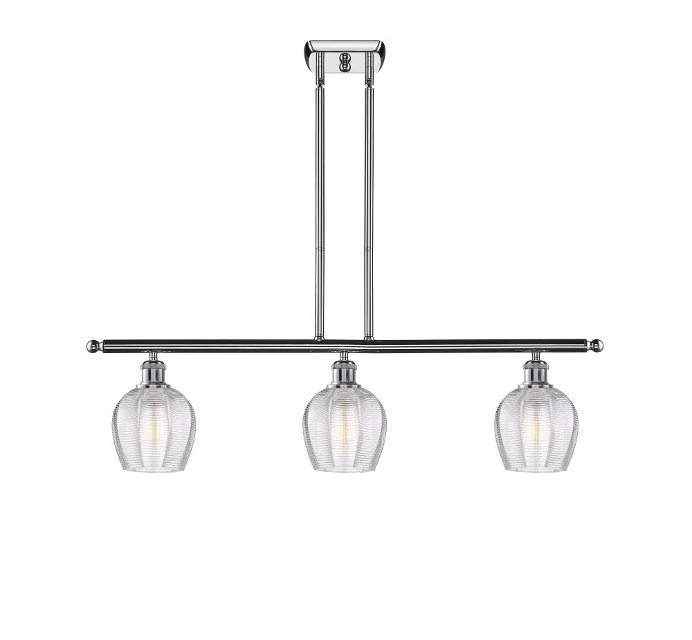 Norfolk - 3 Light - 36 inch - Polished Chrome - Stem hung - Island Light