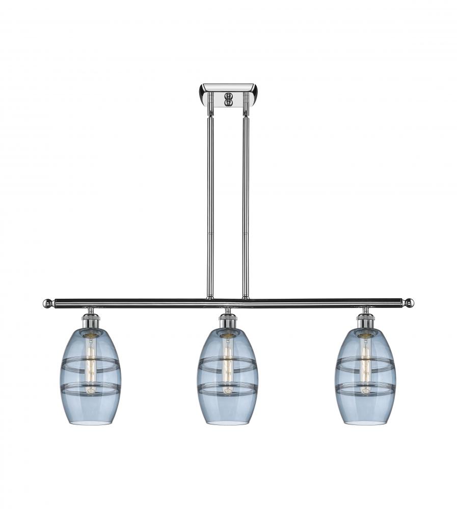 Vaz - 3 Light - 36 inch - Polished Chrome - Stem hung - Island Light