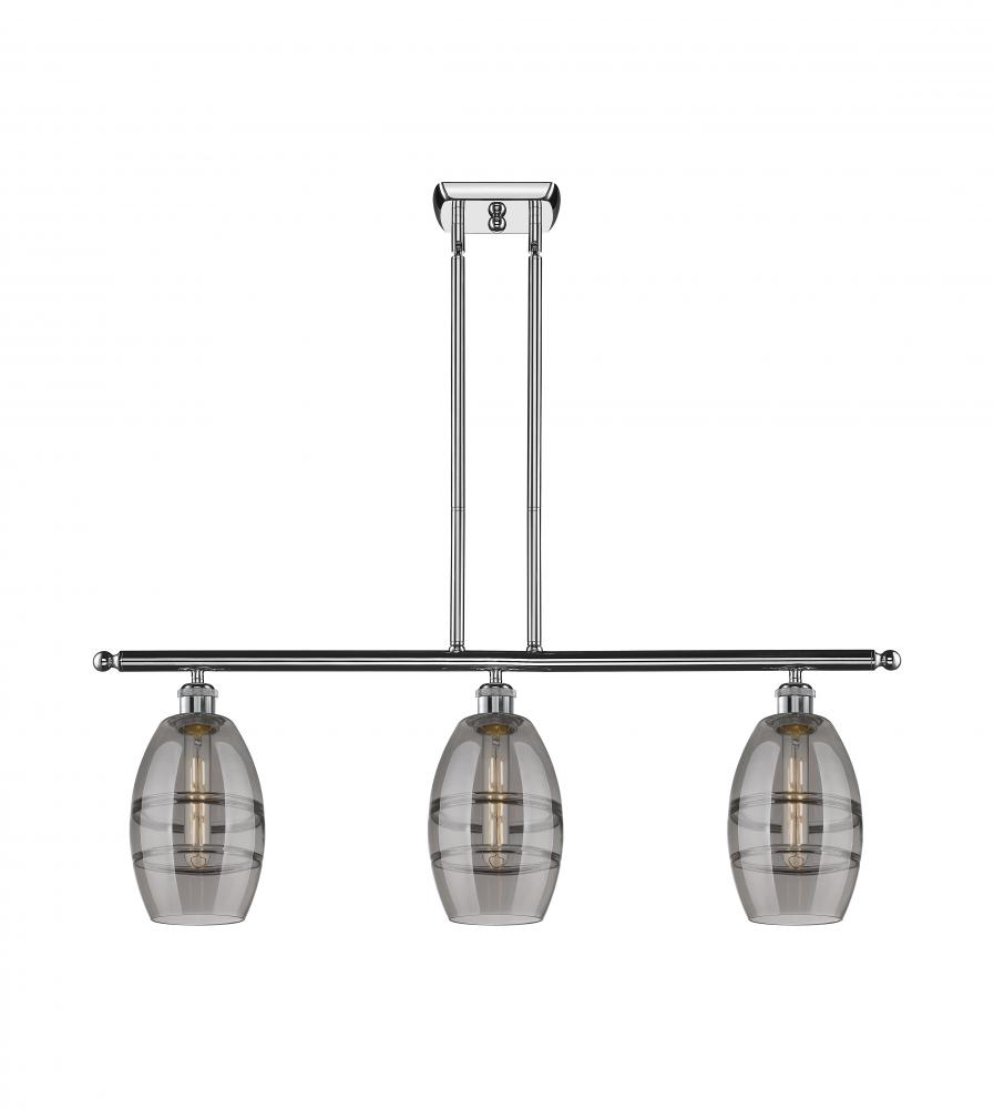 Vaz - 3 Light - 36 inch - Polished Chrome - Stem hung - Island Light