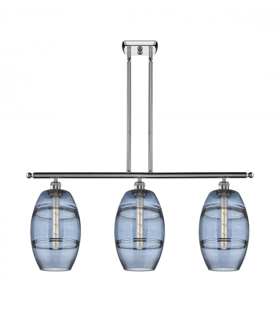 Vaz - 3 Light - 36 inch - Polished Chrome - Stem hung - Island Light