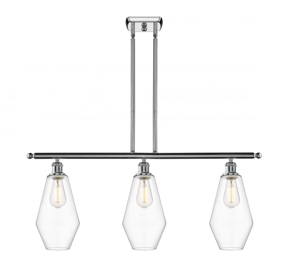 Cindyrella - 3 Light - 36 inch - Polished Chrome - Stem hung - Island Light