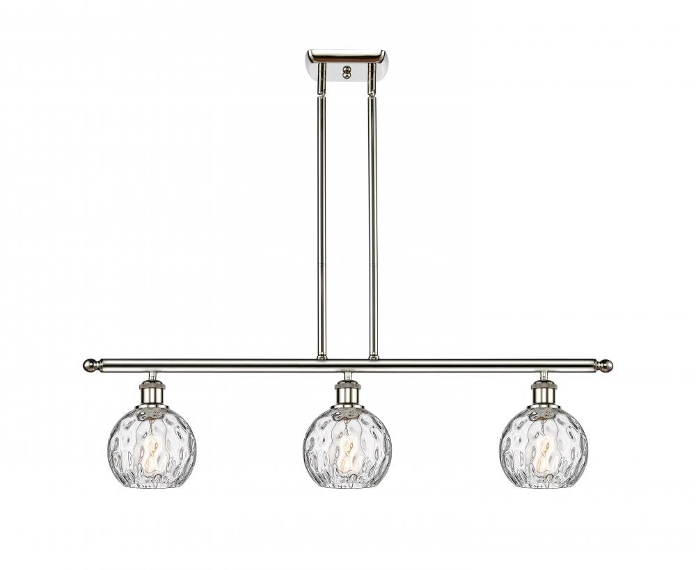 Athens Water Glass - 3 Light - 36 inch - Polished Nickel - Stem hung - Island Light