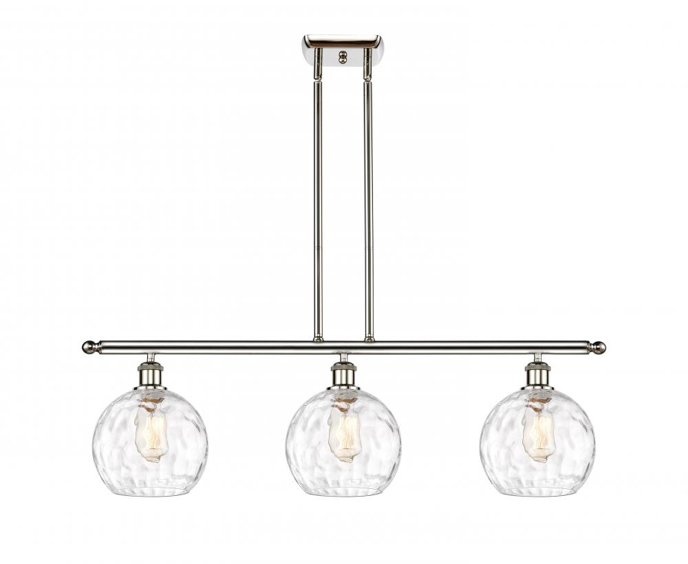 Athens Water Glass - 3 Light - 36 inch - Polished Nickel - Stem hung - Island Light