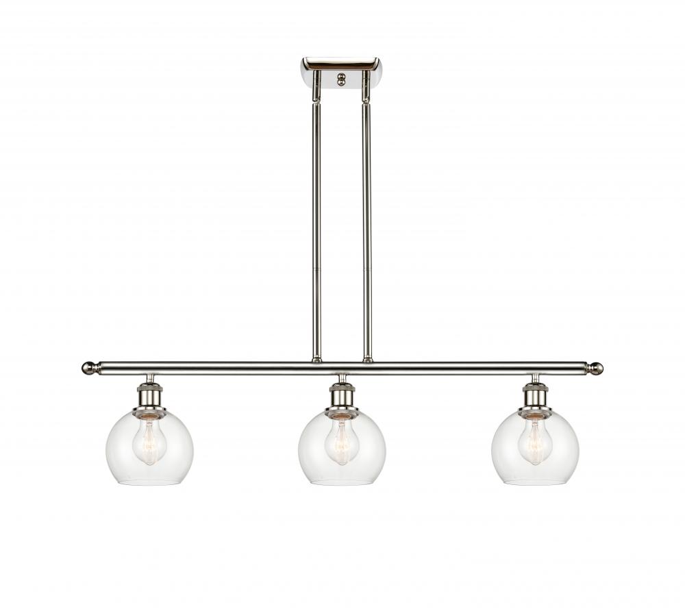 Athens - 3 Light - 36 inch - Polished Nickel - Stem hung - Island Light