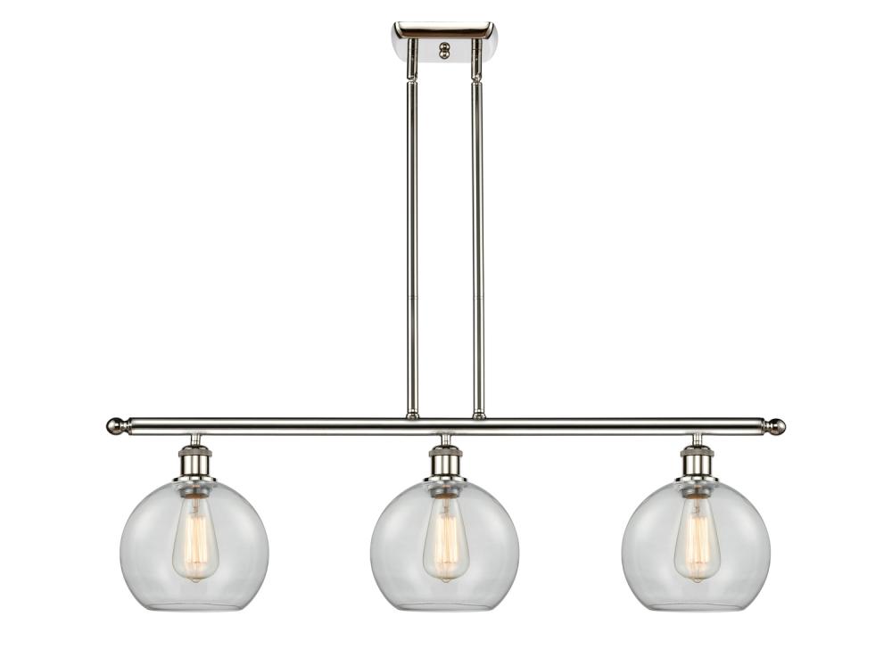 Athens - 3 Light - 36 inch - Polished Nickel - Stem hung - Island Light