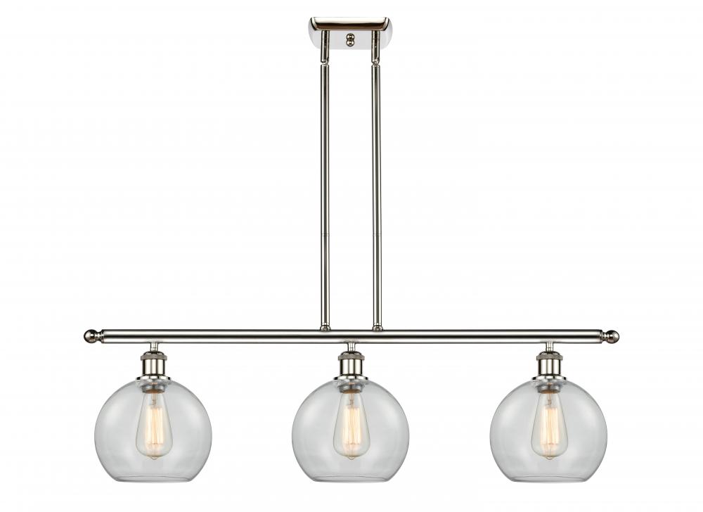 Athens - 3 Light - 36 inch - Polished Nickel - Stem hung - Island Light