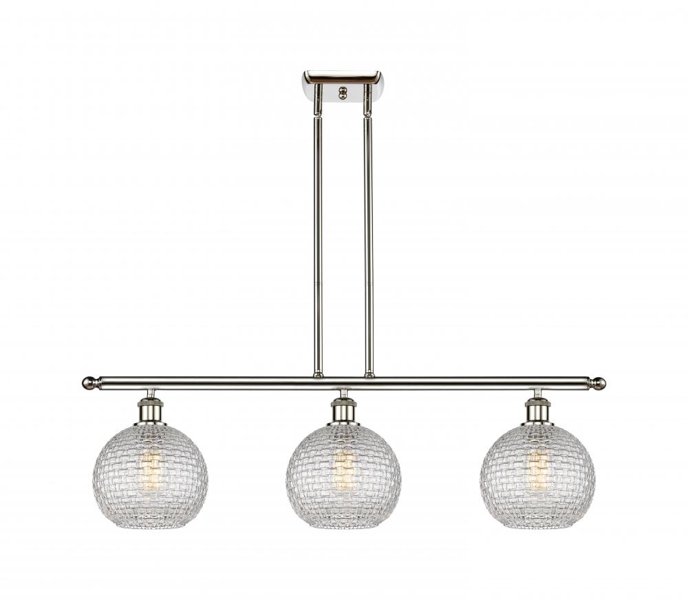 Athens - 3 Light - 36 inch - Polished Nickel - Stem hung - Island Light
