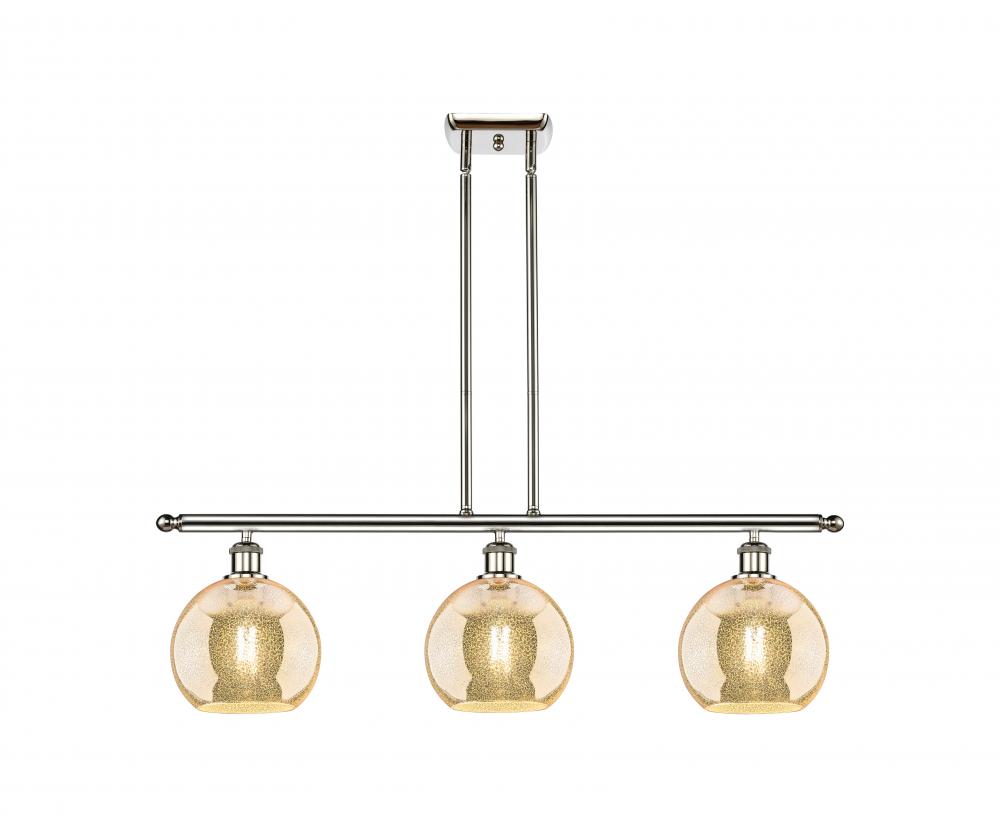 Athens - 3 Light - 36 inch - Polished Nickel - Stem hung - Island Light