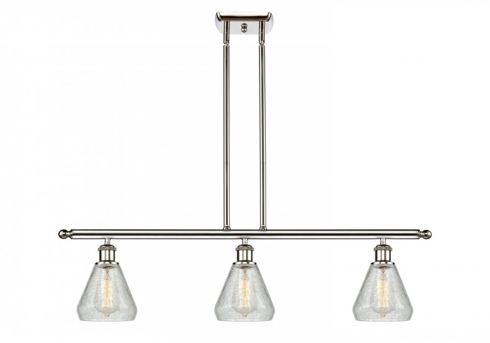 Conesus - 3 Light - 36 inch - Polished Nickel - Stem hung - Island Light