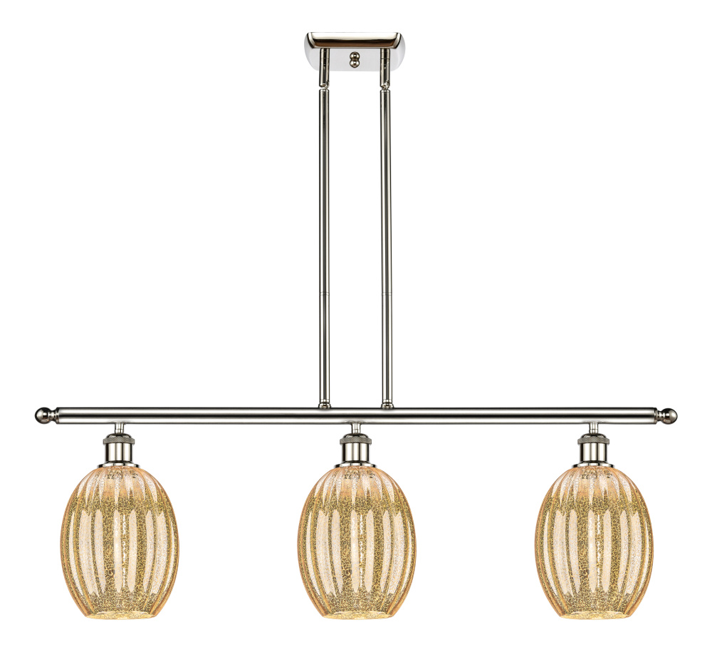 Preston Bulb - 3 Light - 36 inch - Polished Nickel - Stem Hung - Island Light