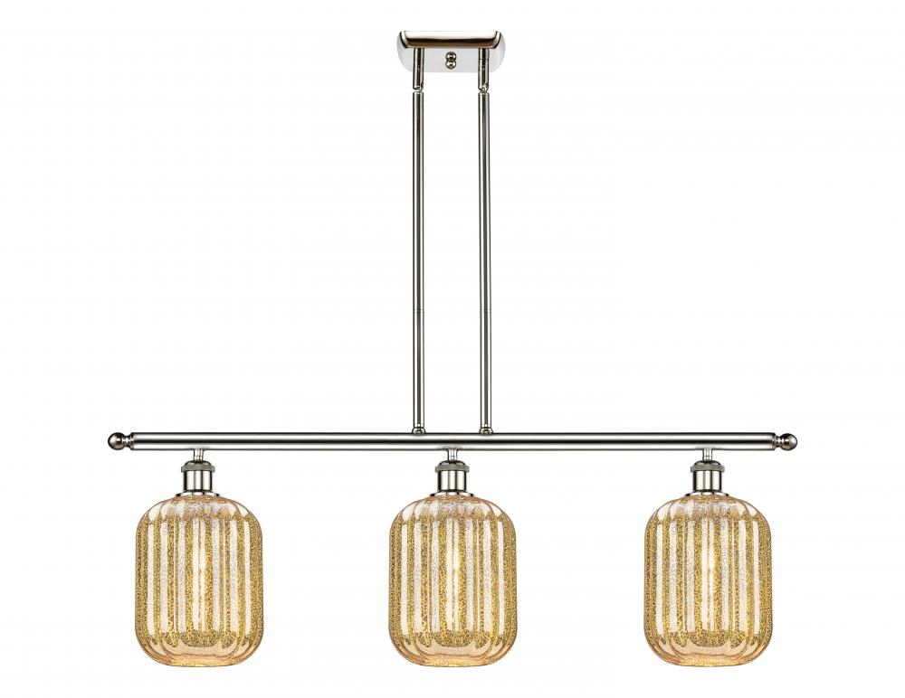 Preston Cylinder - 3 Light - 36 inch - Polished Nickel - Stem Hung - Island Light