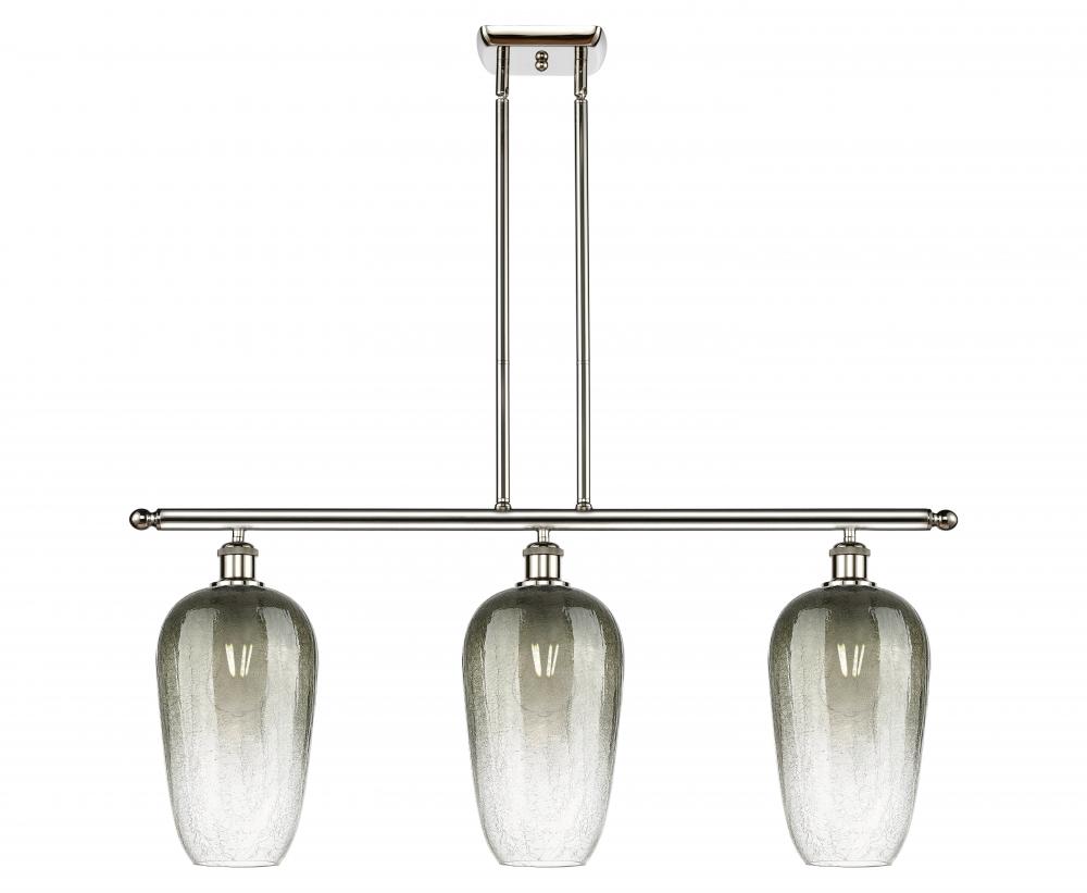 Brookhaven Flute - 3 Light - 36 inch - Polished Nickel - Stem Hung - Island Light