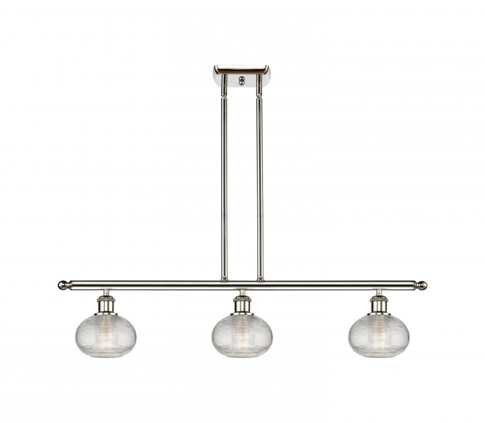Ithaca - 3 Light - 36 inch - Polished Nickel - Stem hung - Island Light