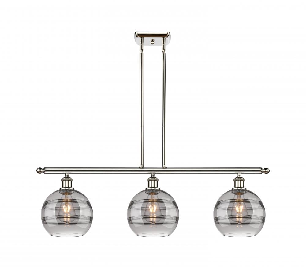 Rochester - 3 Light - 36 inch - Polished Nickel - Stem hung - Island Light