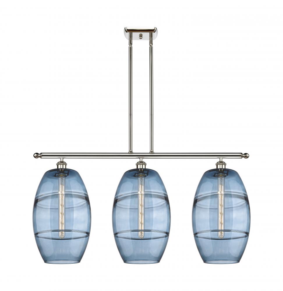 Vaz - 3 Light - 37 inch - Polished Nickel - Stem hung - Island Light