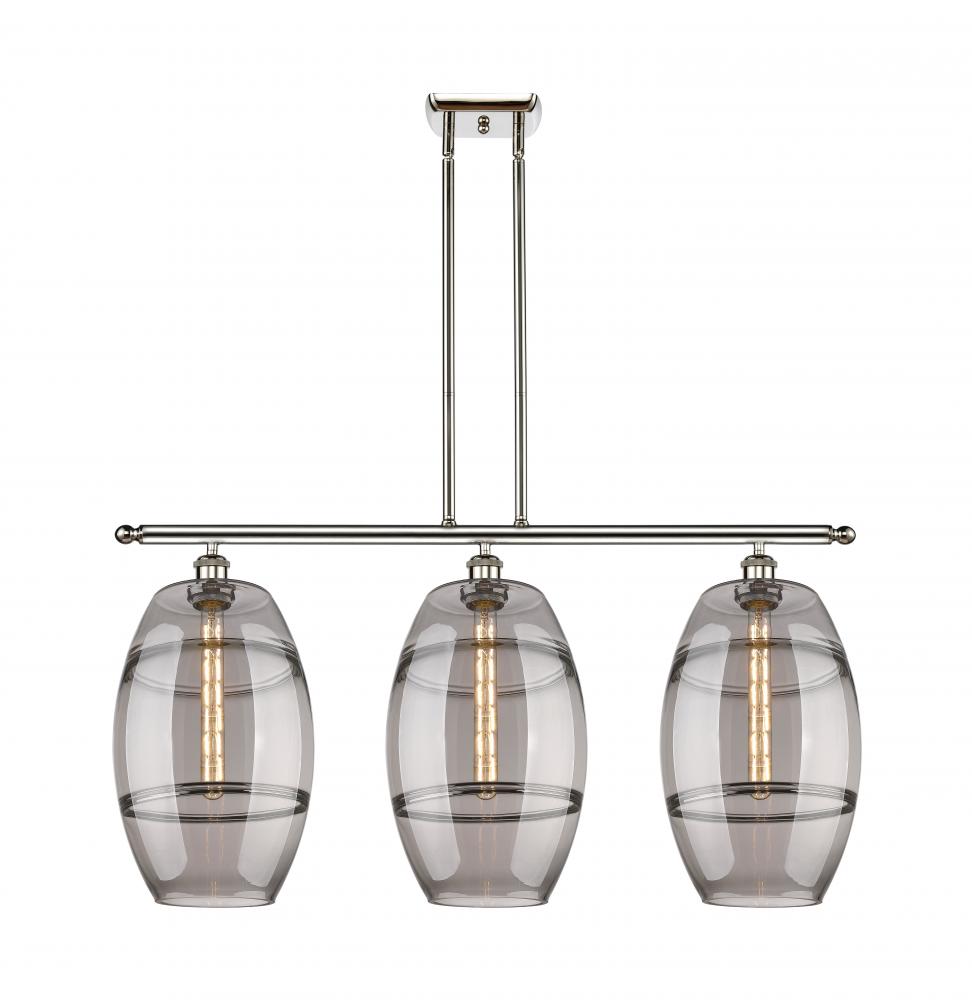 Vaz - 3 Light - 37 inch - Polished Nickel - Stem hung - Island Light