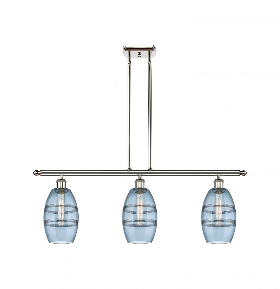 Vaz - 3 Light - 36 inch - Polished Nickel - Stem hung - Island Light