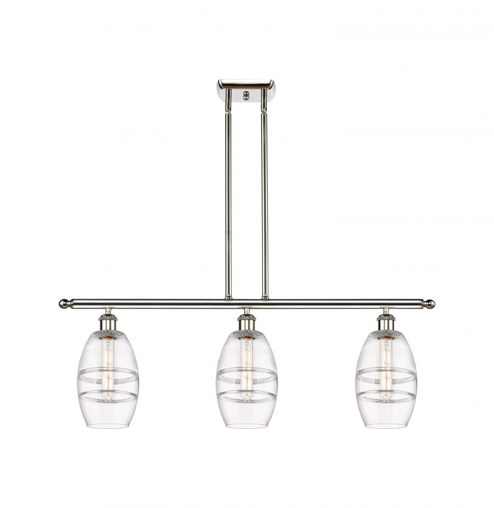 Vaz - 3 Light - 36 inch - Polished Nickel - Stem hung - Island Light