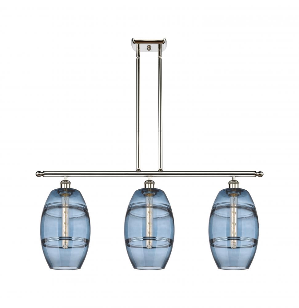 Vaz - 3 Light - 36 inch - Polished Nickel - Stem hung - Island Light