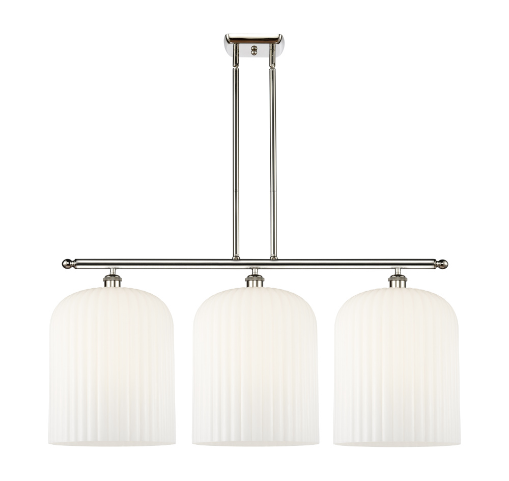 Bridal Veil - 3 Light - 36 inch - Polished Nickel - Stem hung - Island Light