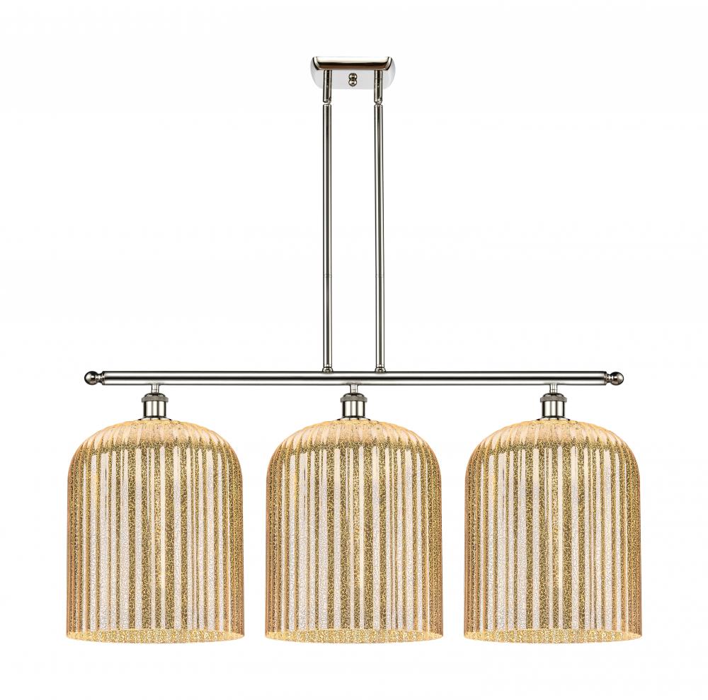 Bridal Veil - 3 Light - 36 inch - Polished Nickel - Stem hung - Island Light