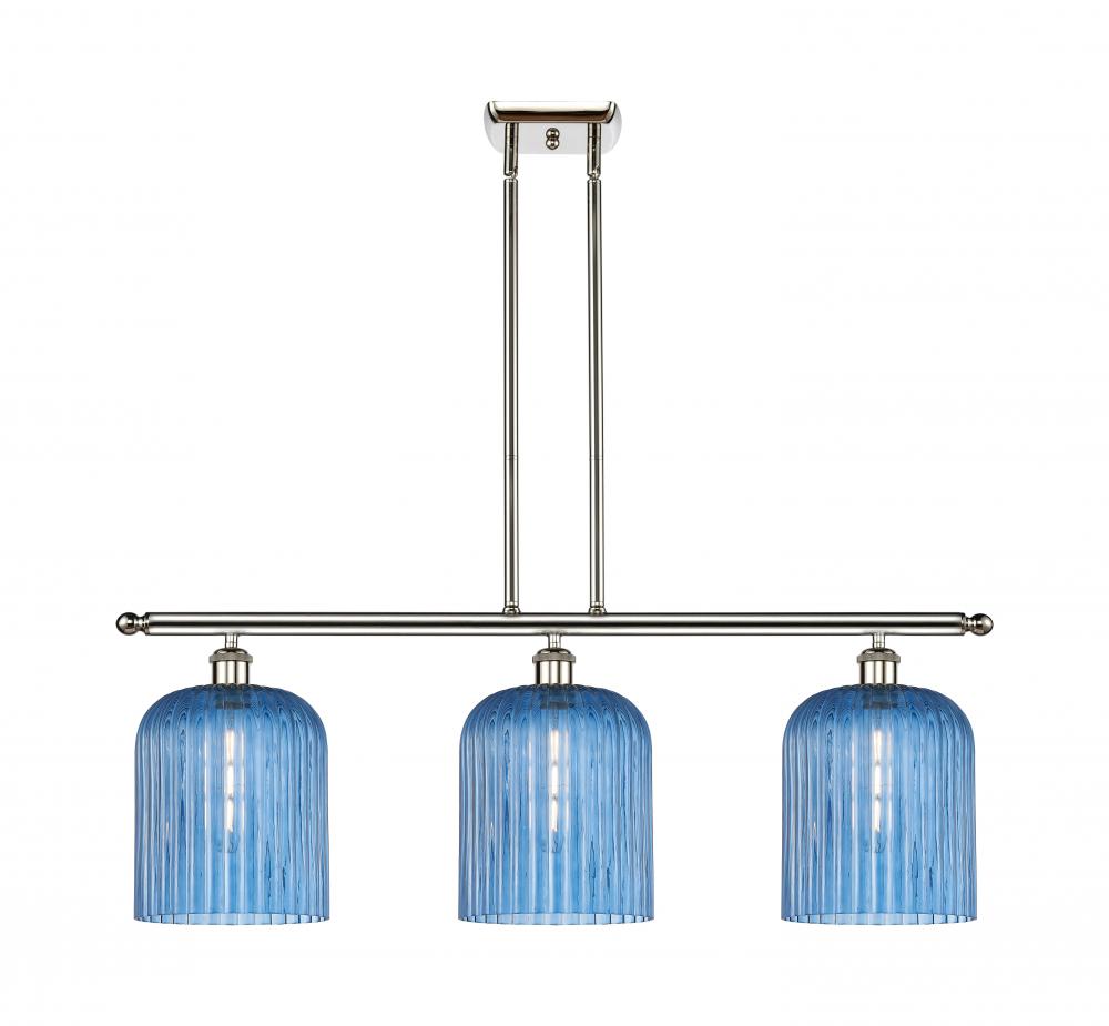 Bridal Veil - 3 Light - 36 inch - Polished Nickel - Stem hung - Island Light