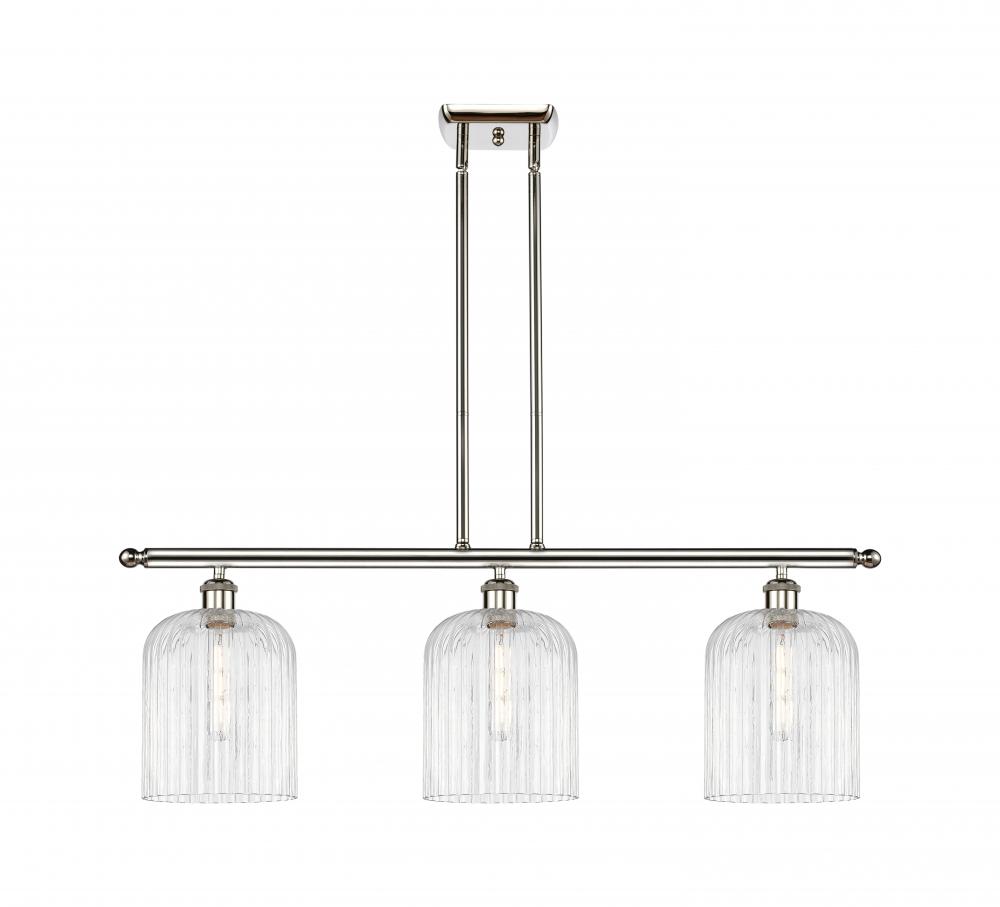 Bridal Veil - 3 Light - 36 inch - Polished Nickel - Stem hung - Island Light