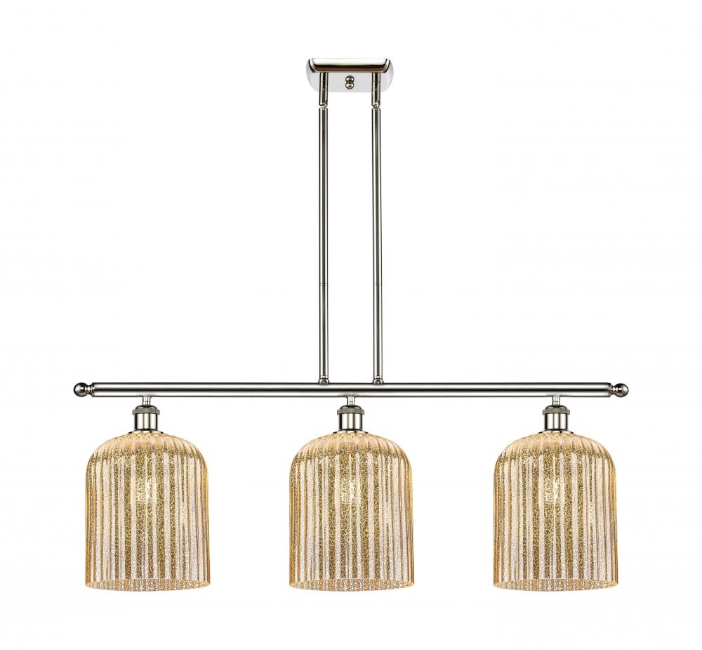 Bridal Veil - 3 Light - 36 inch - Polished Nickel - Stem hung - Island Light