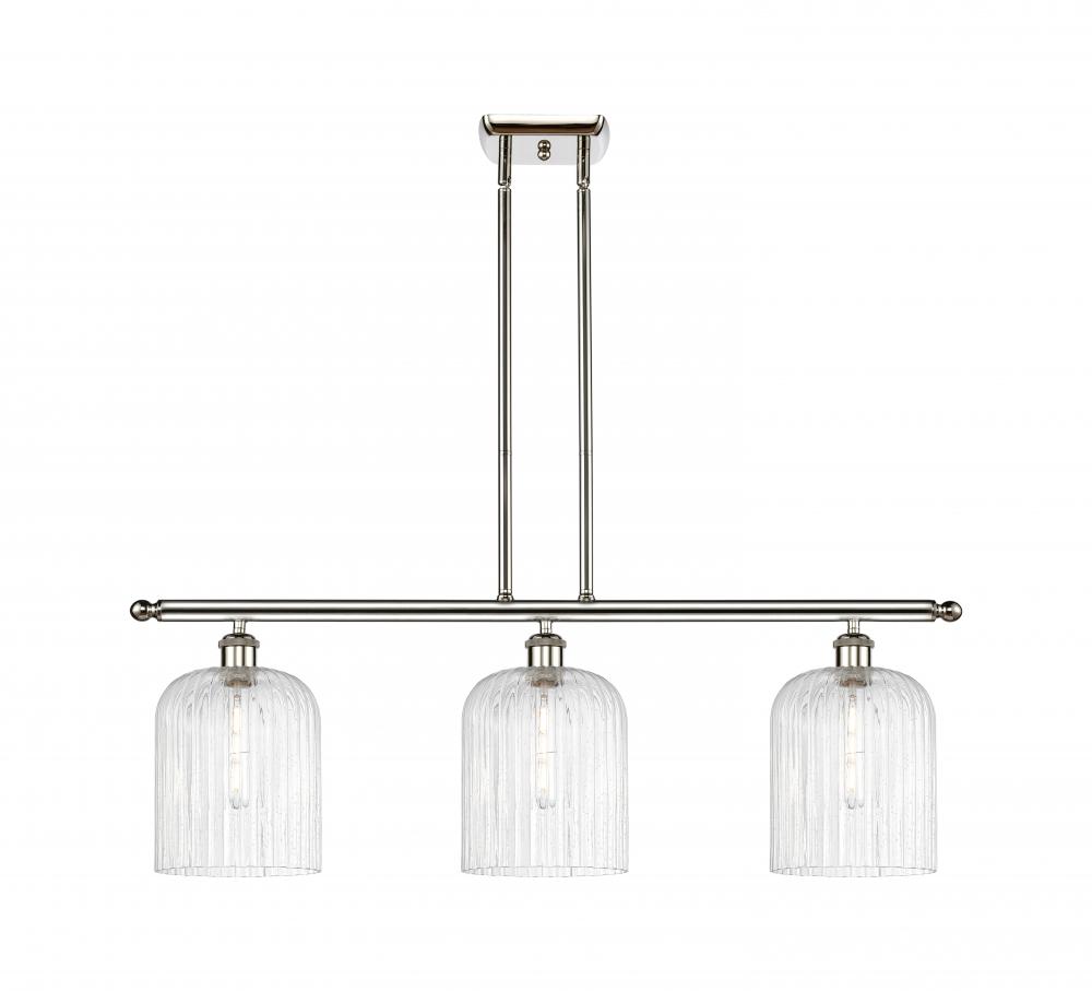 Bridal Veil - 3 Light - 36 inch - Polished Nickel - Stem hung - Island Light