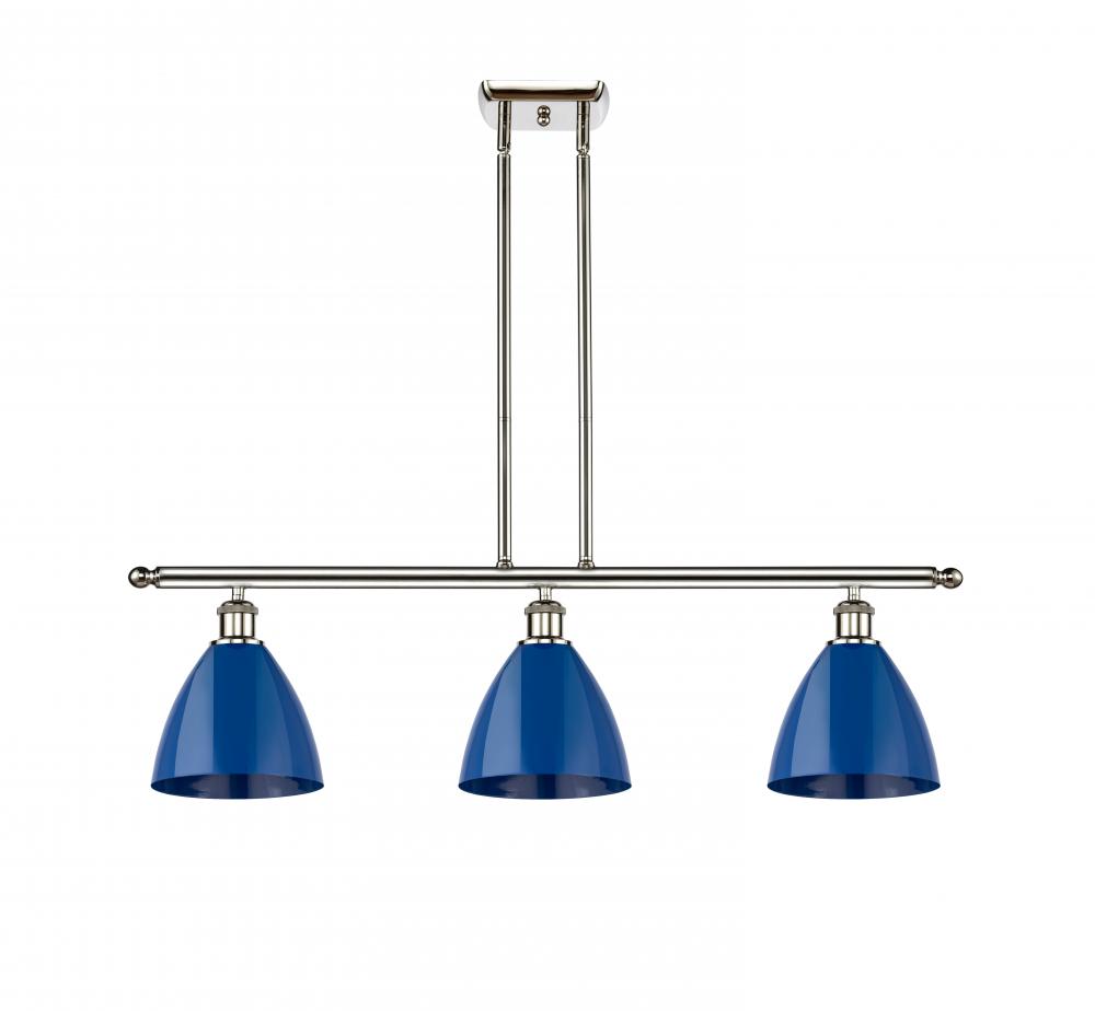 Plymouth - 3 Light - 36 inch - Polished Nickel - Stem hung - Island Light