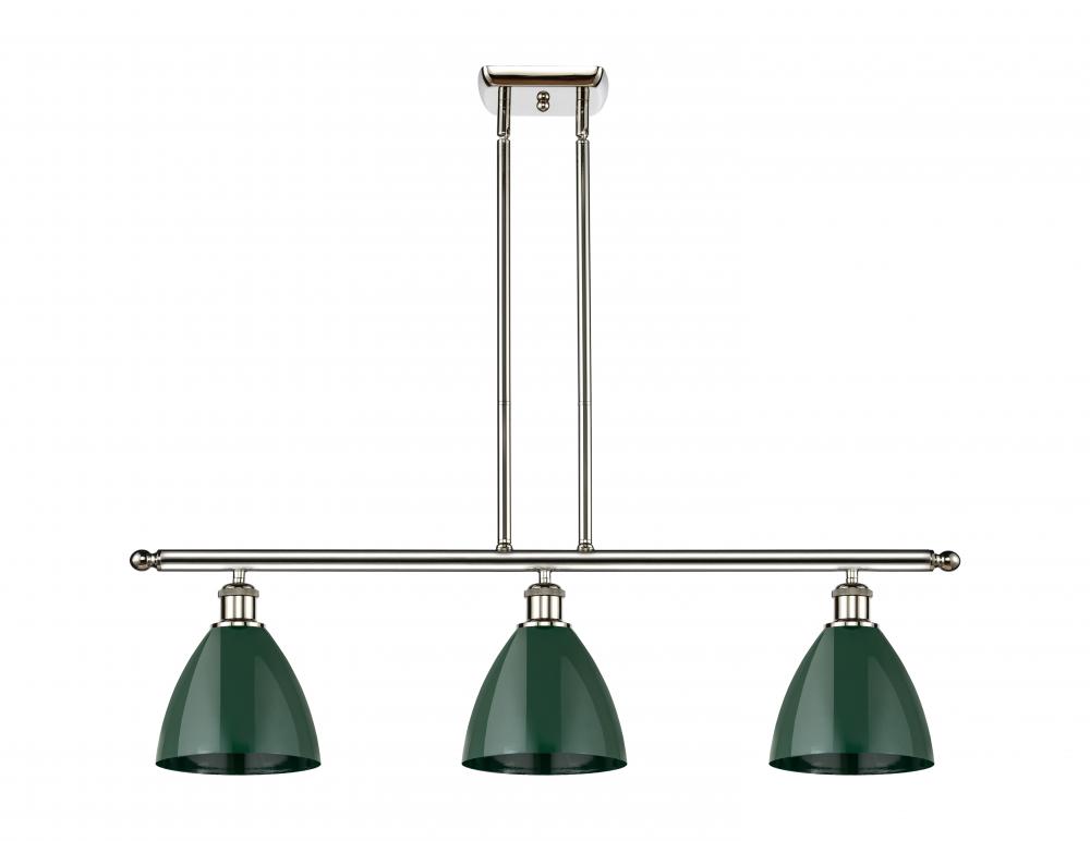 Plymouth - 3 Light - 36 inch - Polished Nickel - Stem hung - Island Light