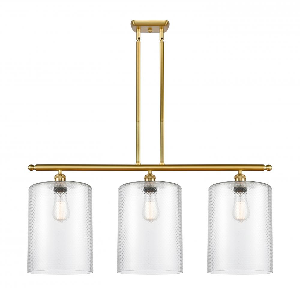 Cobbleskill - 3 Light - 36 inch - Satin Gold - Stem hung - Island Light