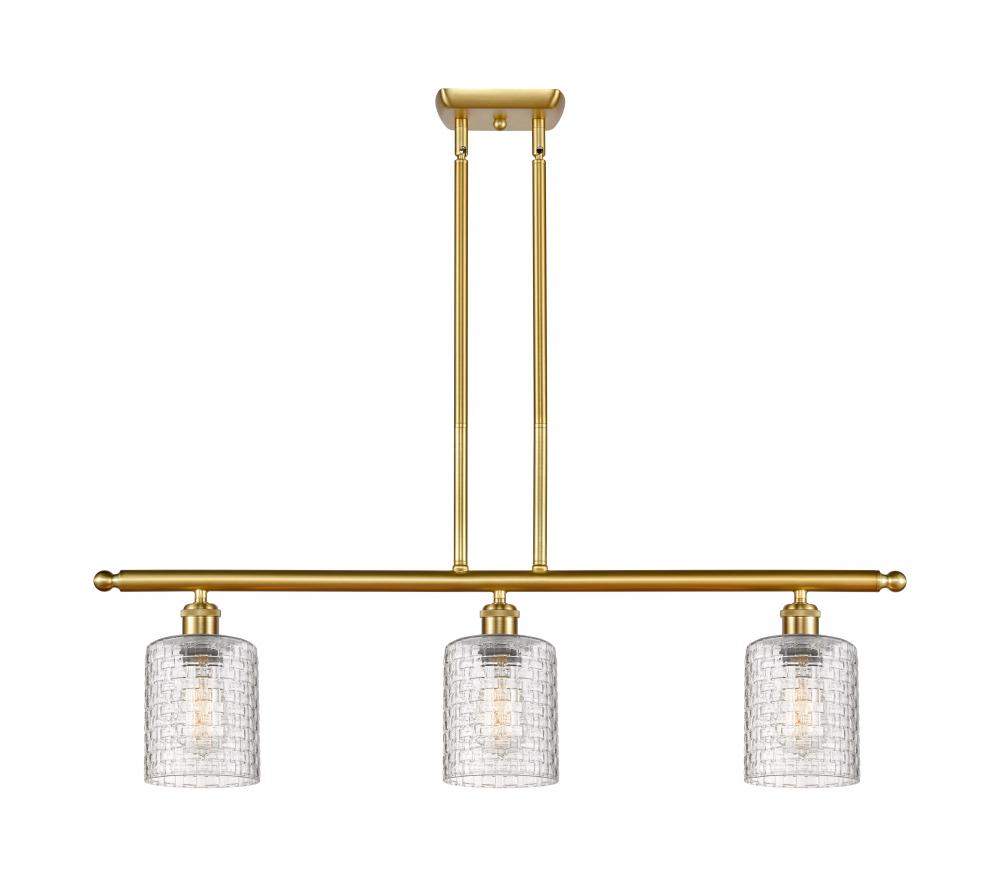 Cobbleskill - 3 Light - 36 inch - Satin Gold - Stem hung - Island Light