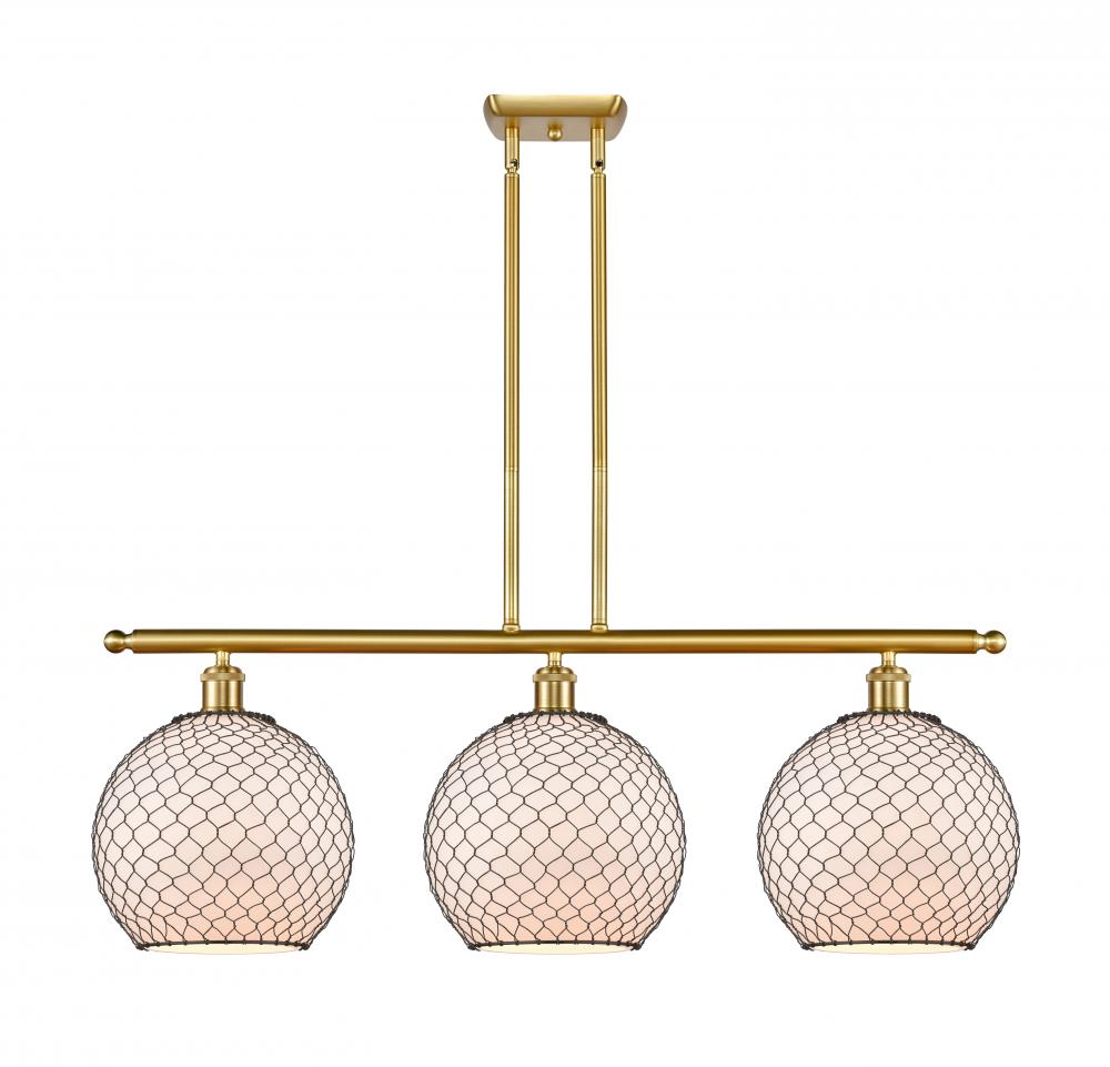 Large Farmhouse Chicken Wire 3 Light Island Light