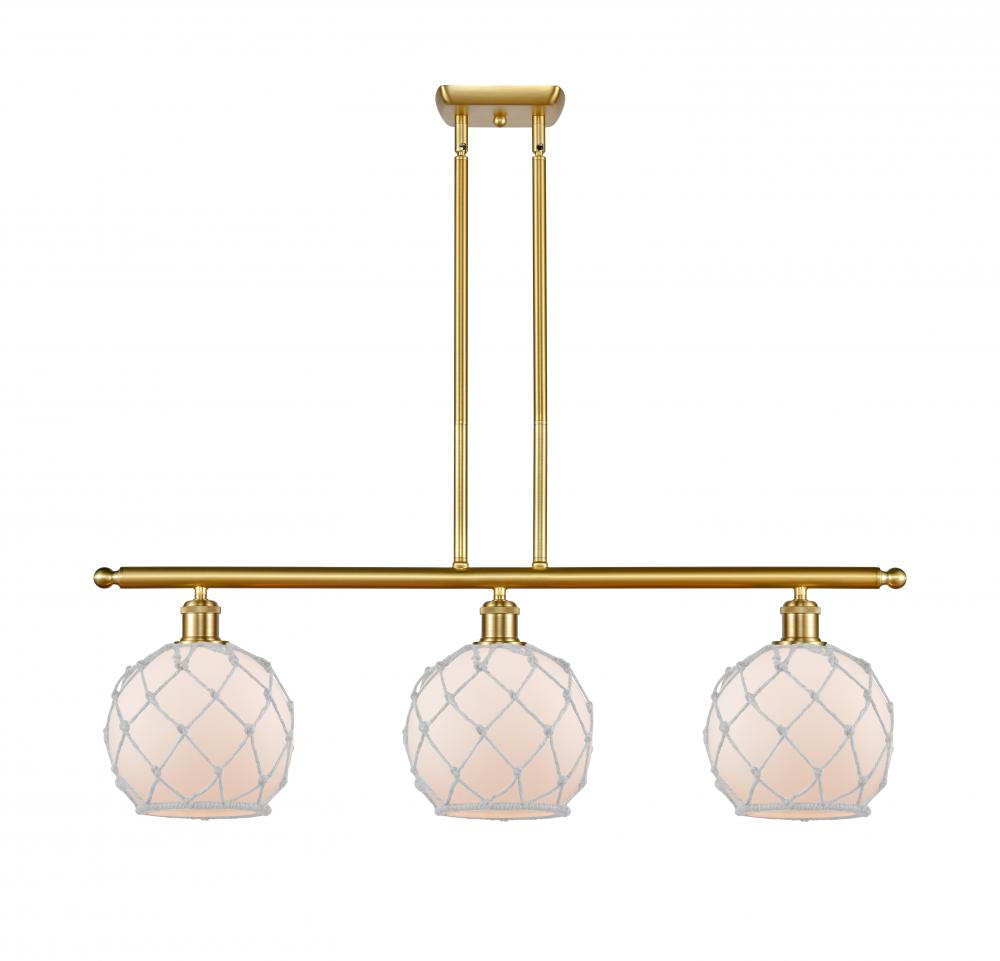 Farmhouse Rope - 3 Light - 36 inch - Satin Gold - Stem hung - Island Light