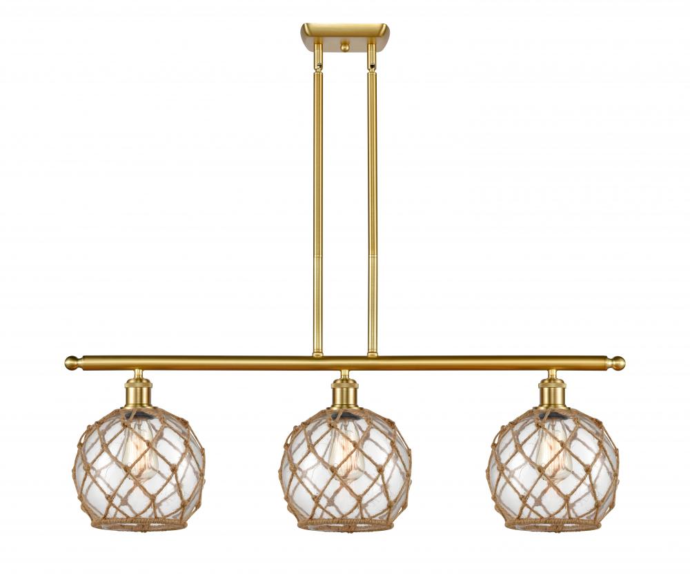 Farmhouse Rope - 3 Light - 36 inch - Satin Gold - Stem hung - Island Light