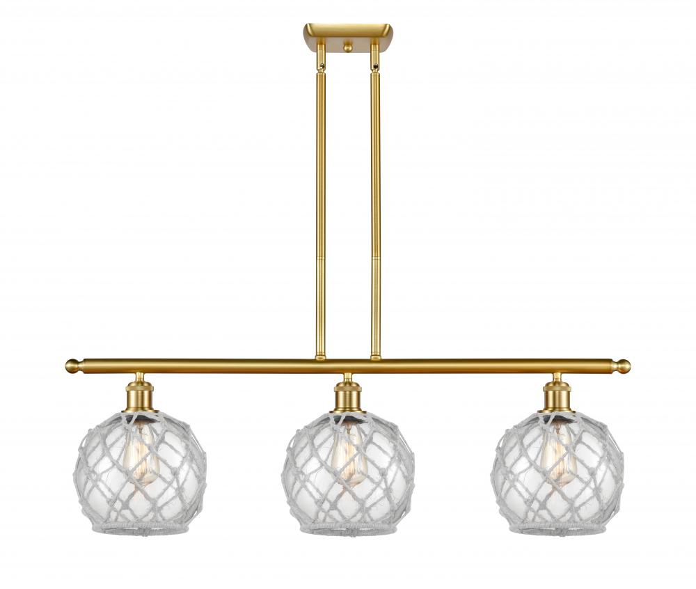 Farmhouse Rope - 3 Light - 36 inch - Satin Gold - Stem hung - Island Light