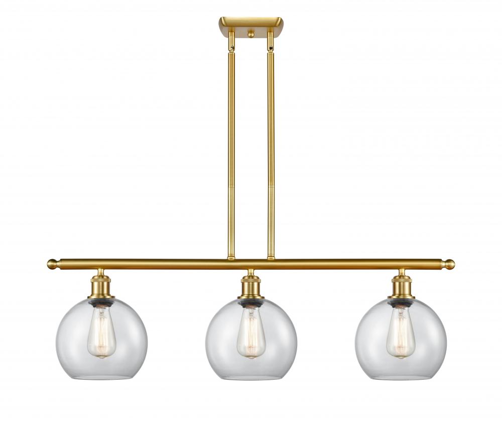 Athens - 3 Light - 36 inch - Satin Gold - Stem hung - Island Light