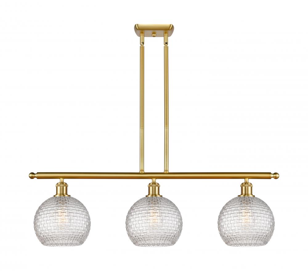 Athens - 3 Light - 36 inch - Satin Gold - Stem hung - Island Light