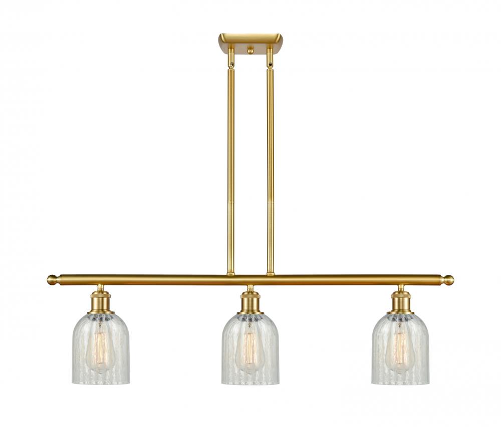 Caledonia - 3 Light - 36 inch - Satin Gold - Stem hung - Island Light
