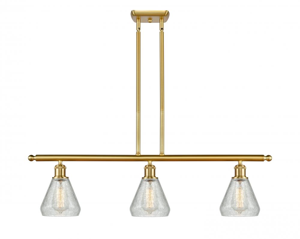 Conesus - 3 Light - 36 inch - Satin Gold - Stem hung - Island Light