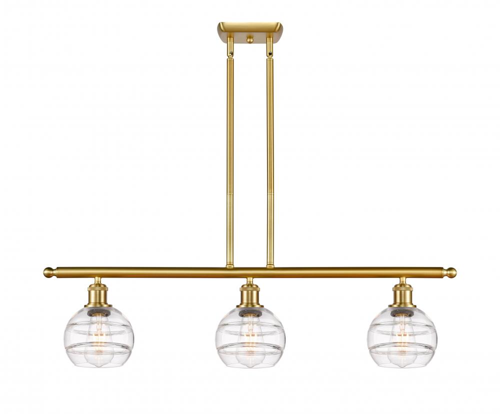 Rochester - 3 Light - 36 inch - Satin Gold - Stem hung - Island Light