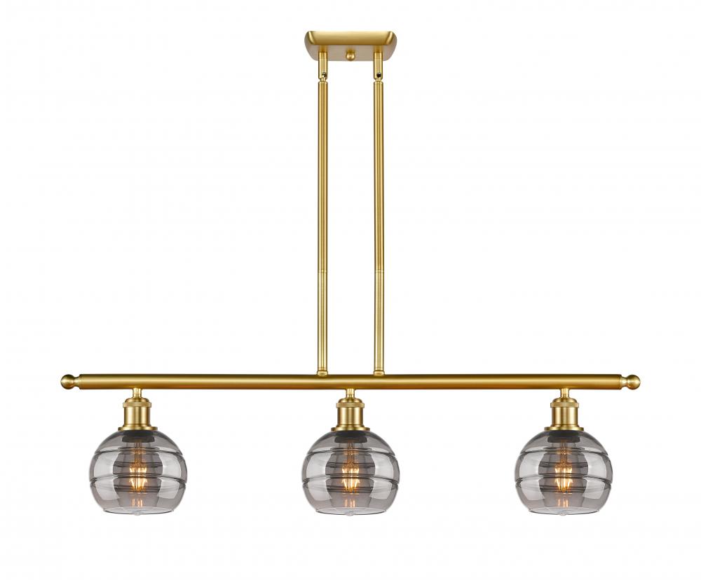 Rochester - 3 Light - 36 inch - Satin Gold - Stem hung - Island Light